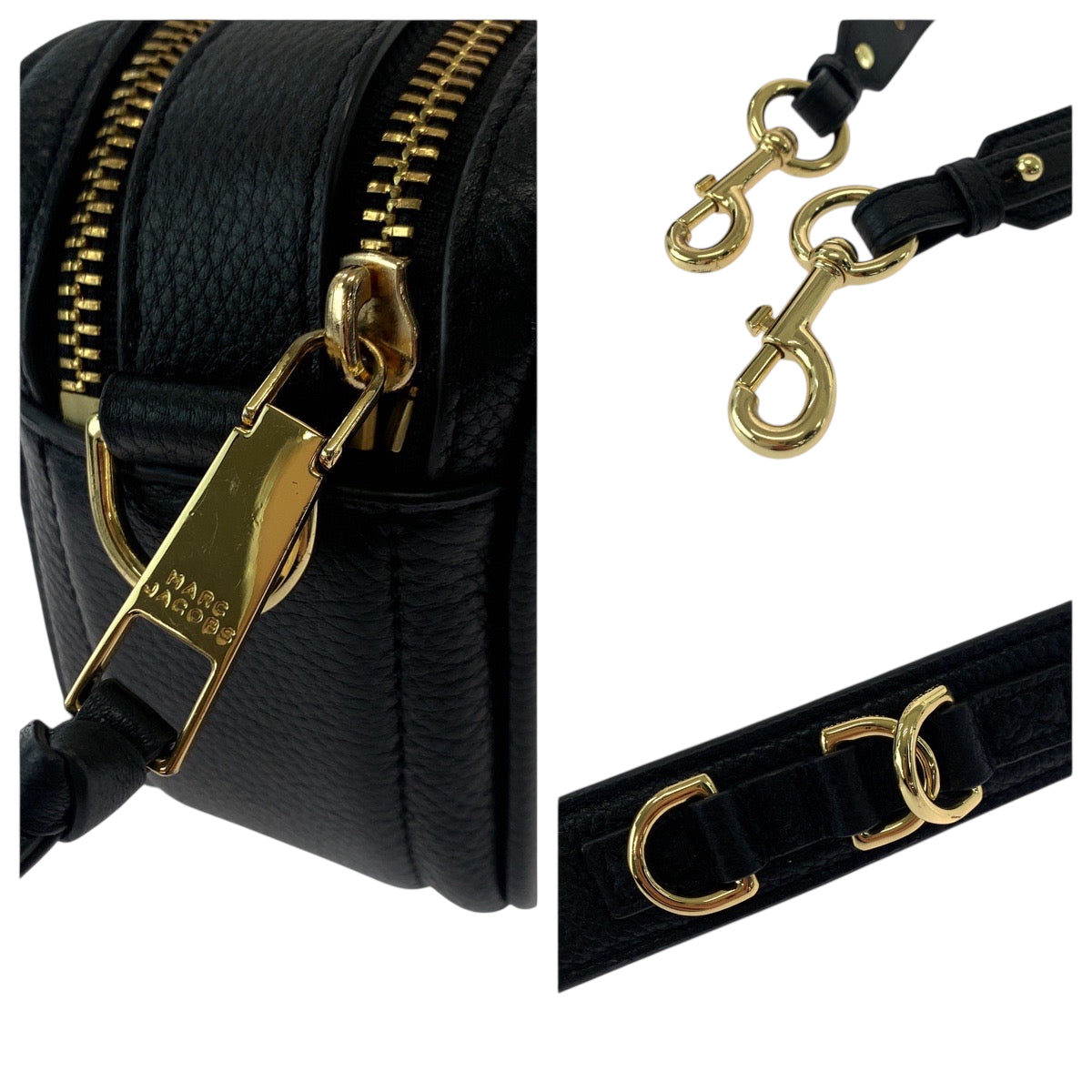 18383
MARC BY MARC JACOBS マークバイマークジェイコブス ブラック 黒 ゴールド金具 レザー M0016805 ショルダーバッグ ポシェット  レディース AB21