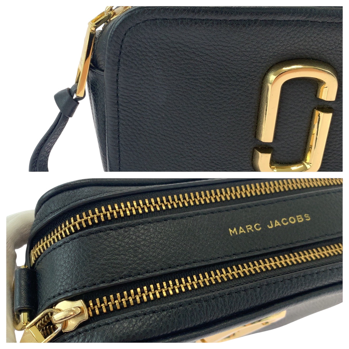 18383
MARC BY MARC JACOBS マークバイマークジェイコブス ブラック 黒 ゴールド金具 レザー M0016805 ショルダーバッグ ポシェット  レディース AB21