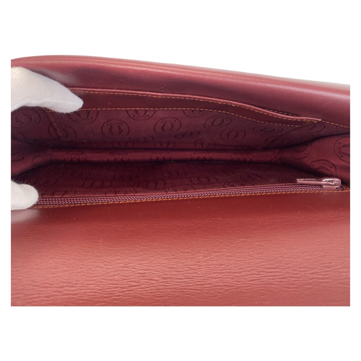 18385
CARTIER カルティエ マストライン ワインレッド ボルドー ゴールド金具 レザー 斜め掛け ショルダーバッグ メッセンジャーバッグ  レディース ABP34