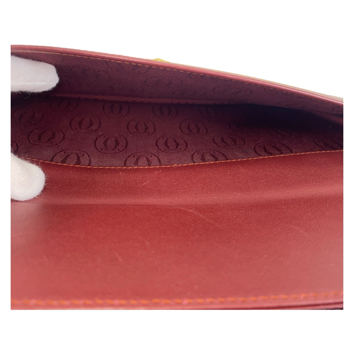 18385
CARTIER カルティエ マストライン ワインレッド ボルドー ゴールド金具 レザー 斜め掛け ショルダーバッグ メッセンジャーバッグ  レディース ABP34