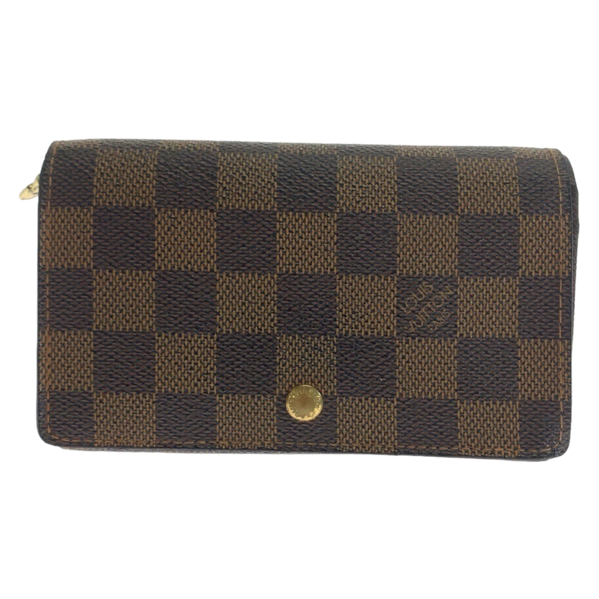 18388
LOUIS VUITTON ルイヴィトン ダミエ L字ジップ ポルトモネ ビエ トレゾール ブラウン ゴールド金具 PVC N61730 折財布 コンパクトウォレット レディース ABP30