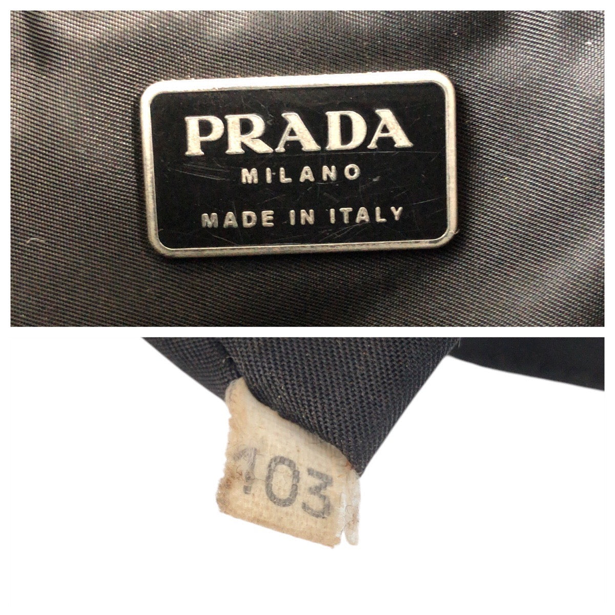 18390
PRADA プラダ テスート 三角ロゴプレート ブラック 黒 シルバー金具 ナイロン 斜め掛け ショルダーバッグ メッセンジャーバッグ  レディース ABP34