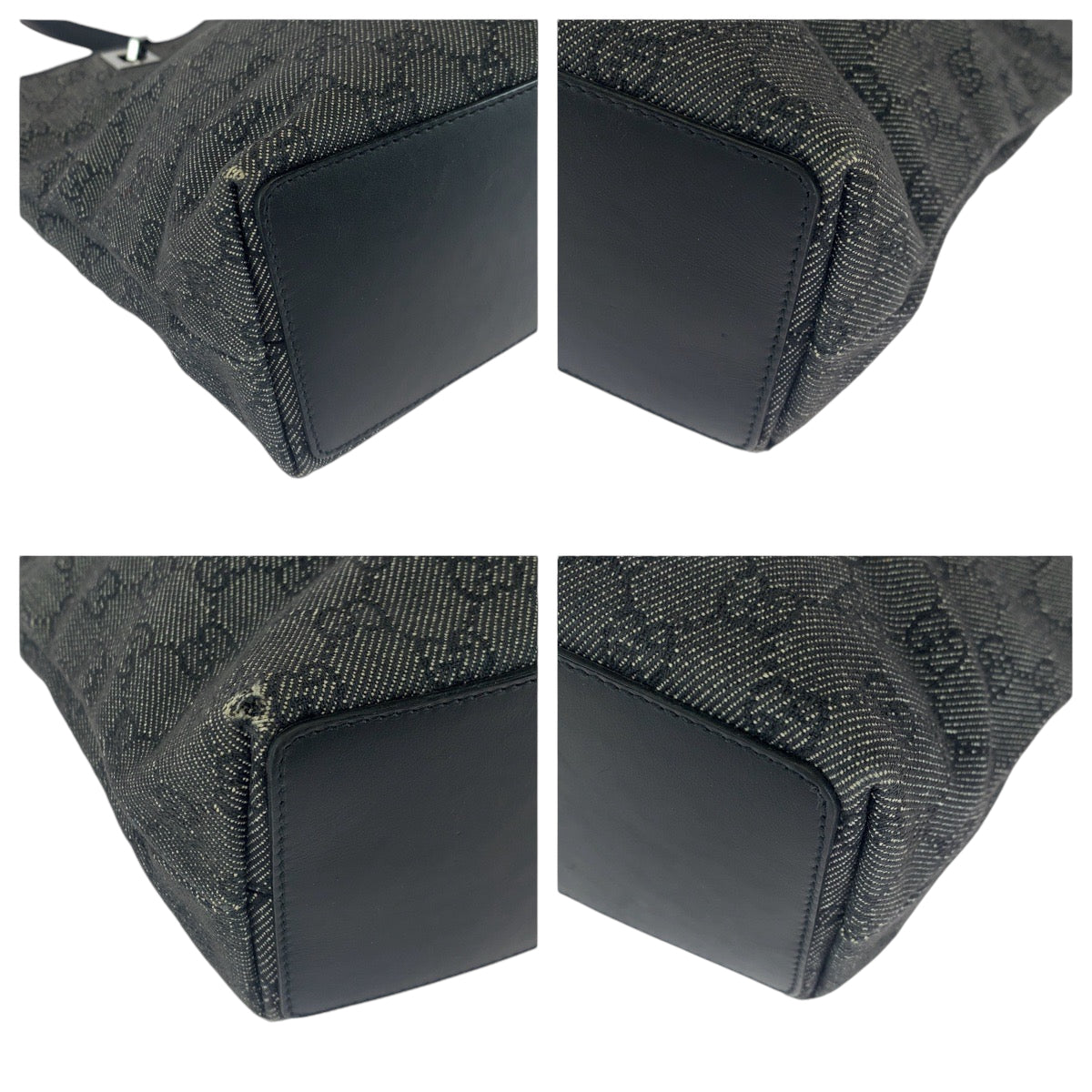 18391
GUCCI グッチ ブラック 黒 シルバー金具 GGキャンバス 31244 トートバッグ ハンドバッグ  レディース AB34