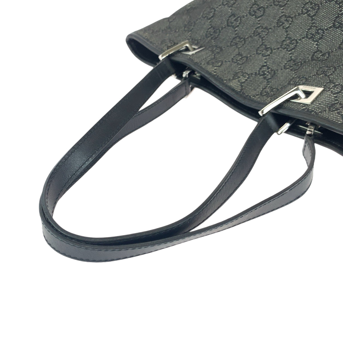 18391
GUCCI グッチ ブラック 黒 シルバー金具 GGキャンバス 31244 トートバッグ ハンドバッグ  レディース AB34
