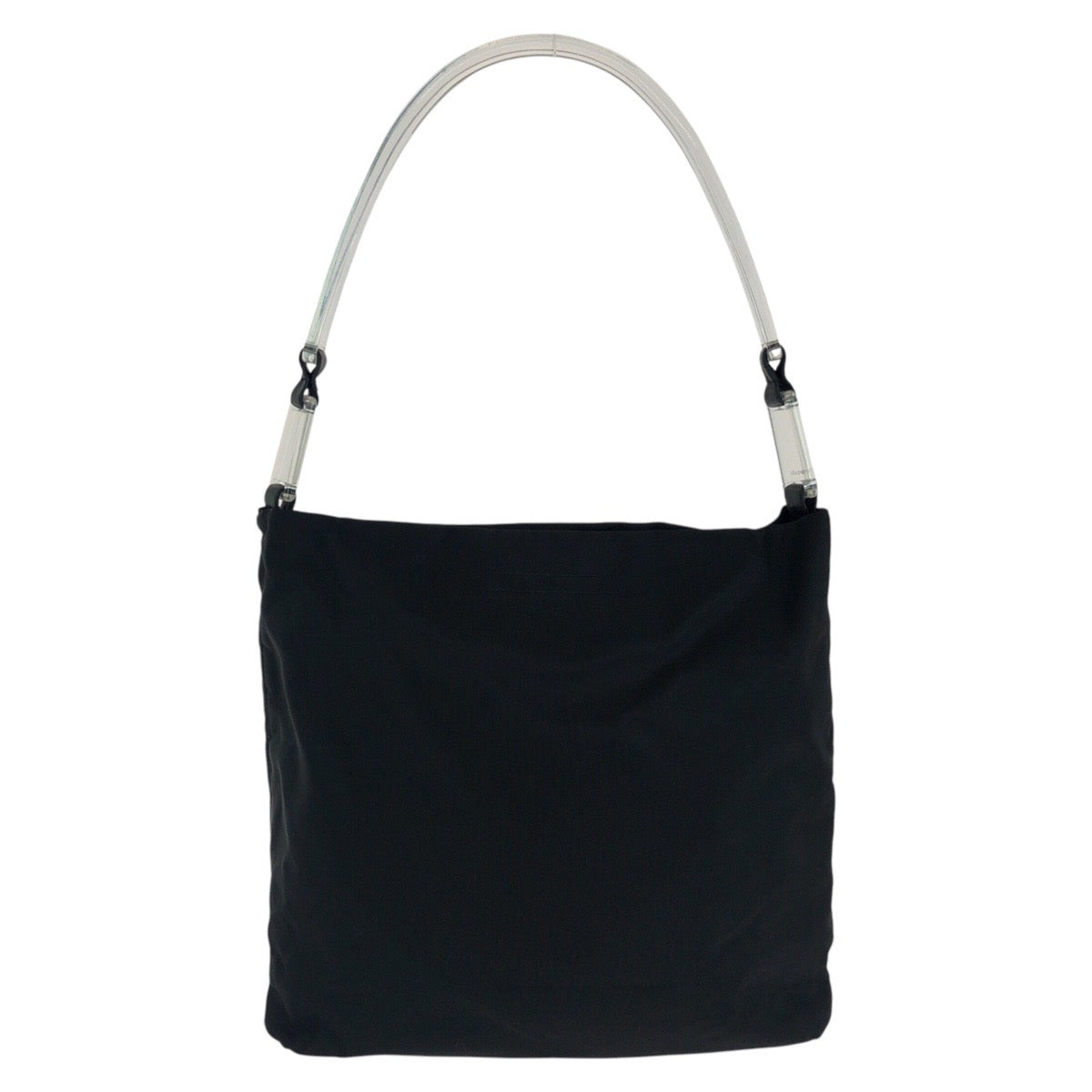 18393
PRADA プラダ テスート 三角ロゴプレート ブラック 黒 シルバー金具 ナイロン / プラスチック ショルダーバッグ  レディース ABP39