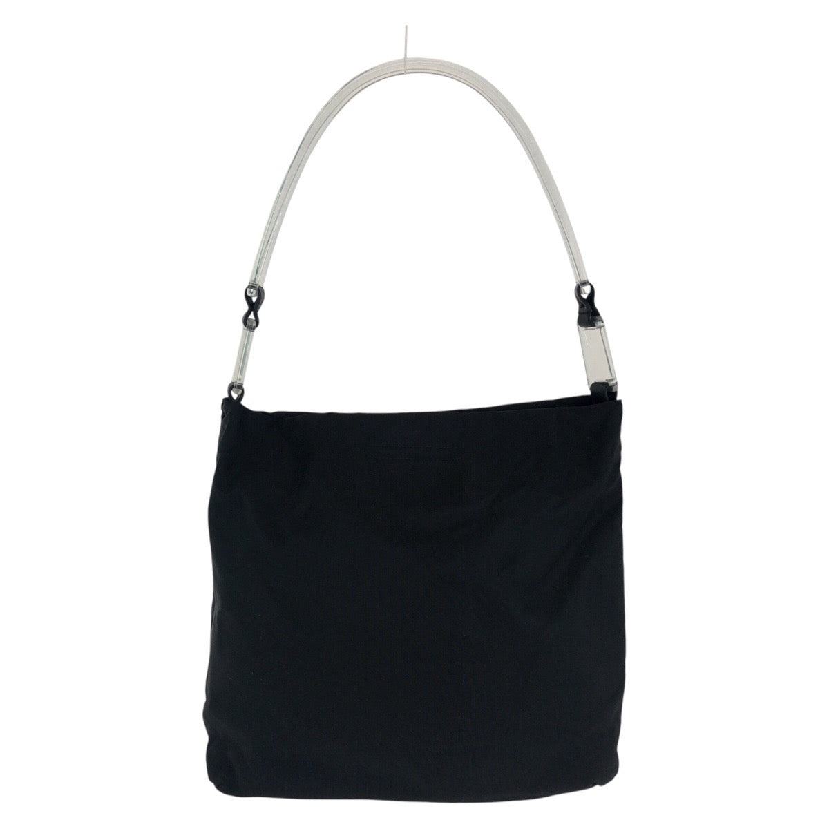 18393
PRADA プラダ テスート 三角ロゴプレート ブラック 黒 シルバー金具 ナイロン / プラスチック ショルダーバッグ  レディース ABP39