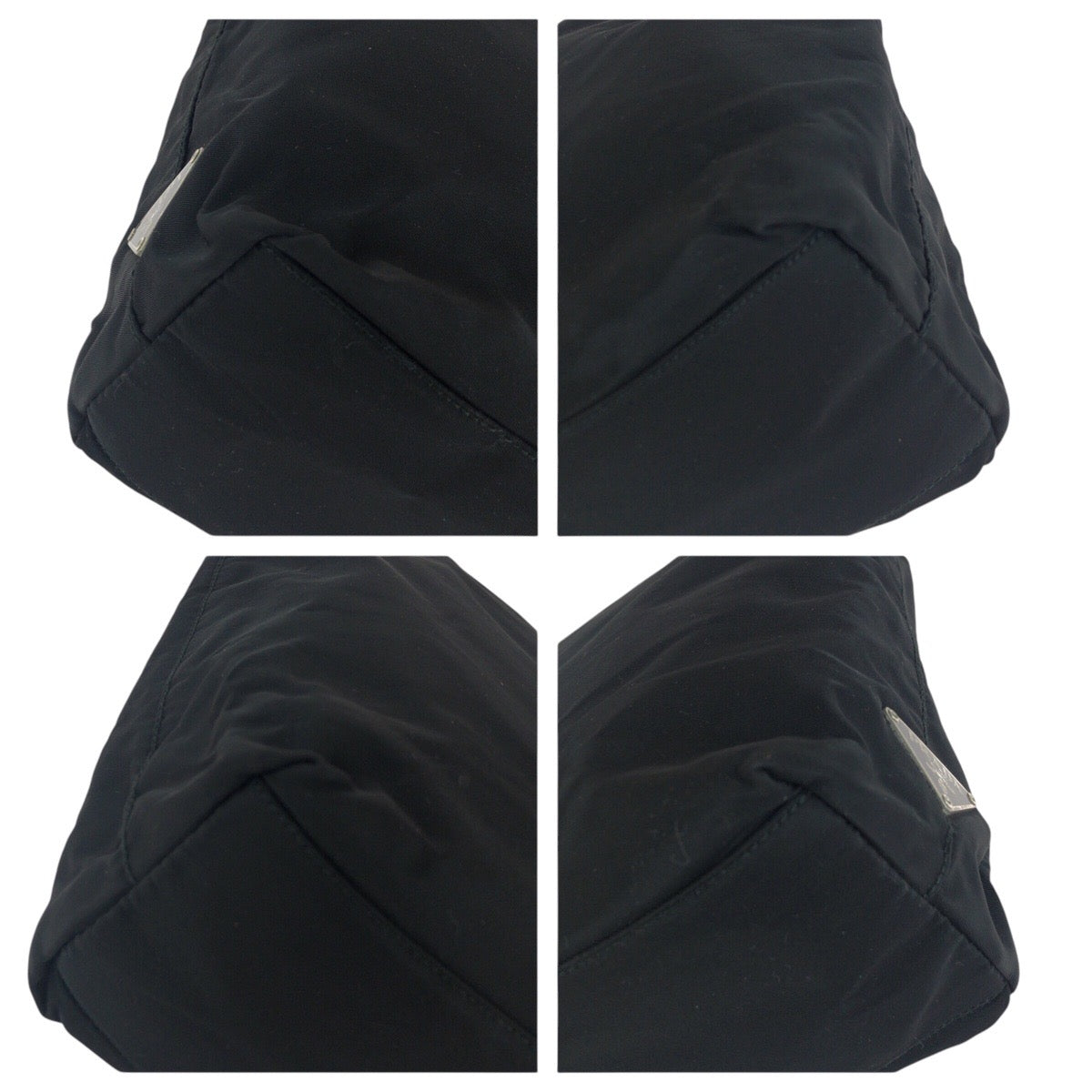 18393
PRADA プラダ テスート 三角ロゴプレート ブラック 黒 シルバー金具 ナイロン / プラスチック ショルダーバッグ  レディース ABP39