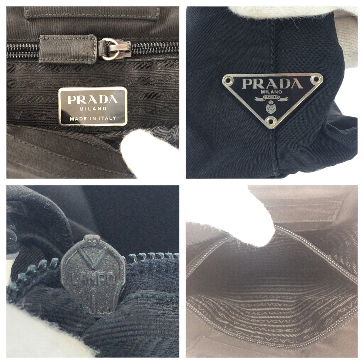 18393
PRADA プラダ テスート 三角ロゴプレート ブラック 黒 シルバー金具 ナイロン / プラスチック ショルダーバッグ レディース ABP39