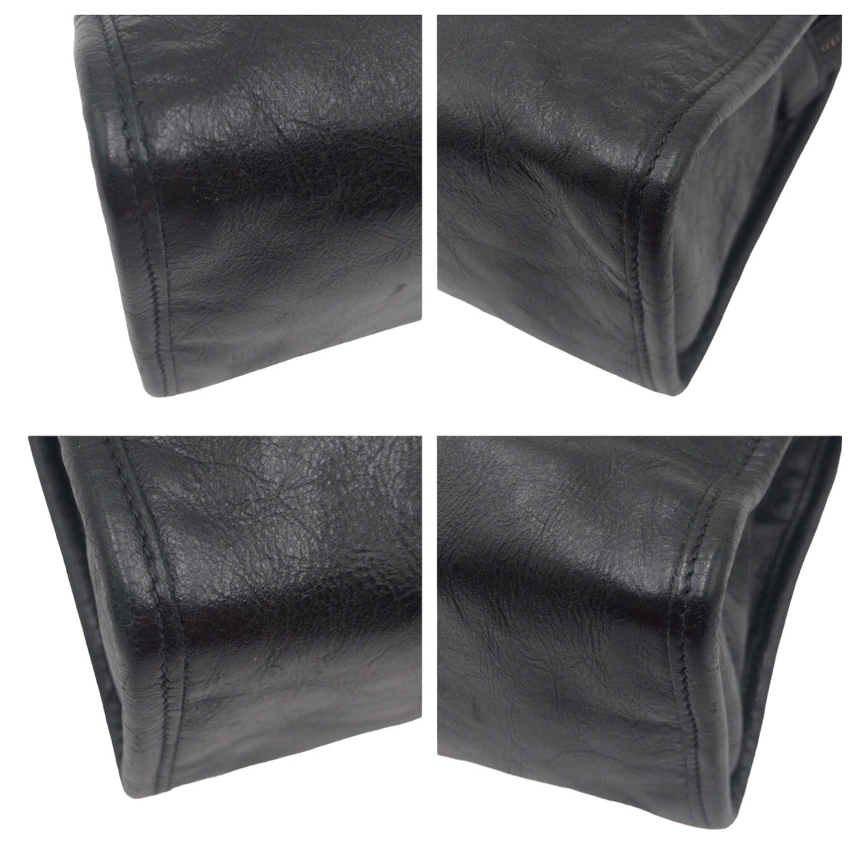 18396
GUCCI グッチ インターロッキング ブラック レザー クラッチバッグ セカンドバッグ  メンズ ABP30