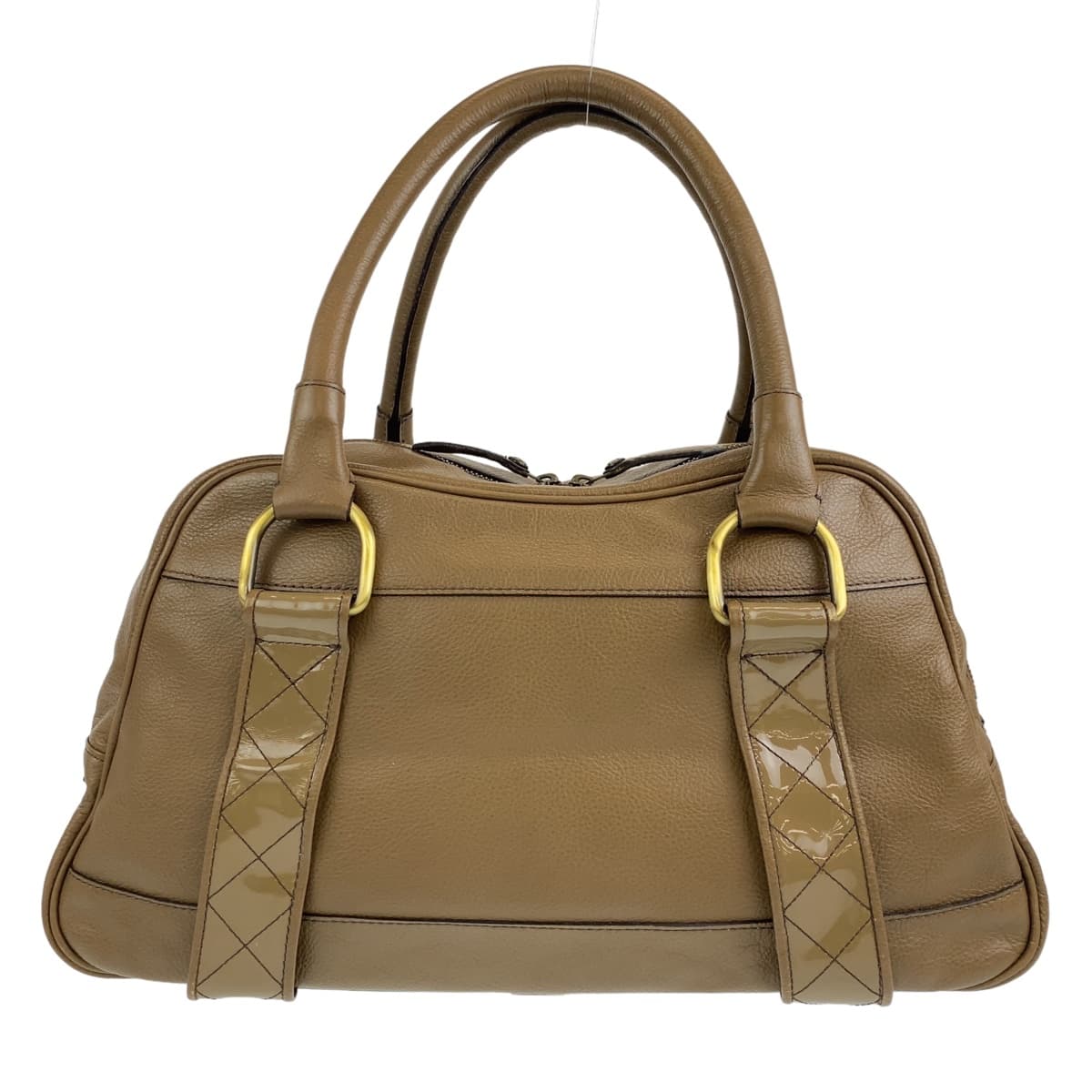 18398
BURBERRY バーバリー 中チェック柄 カーキ ブラウン ゴールド金具 レザー ハンドバッグ ショルダーバッグ レディース ABP32
