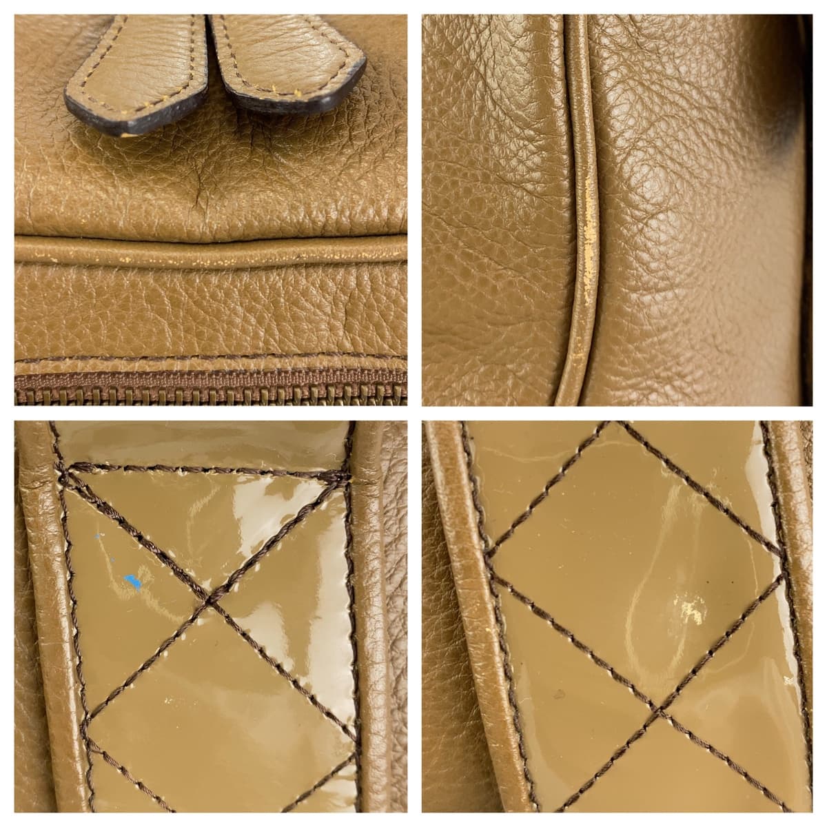 18398
BURBERRY バーバリー 中チェック柄 カーキ ブラウン ゴールド金具 レザー ハンドバッグ ショルダーバッグ レディース ABP32