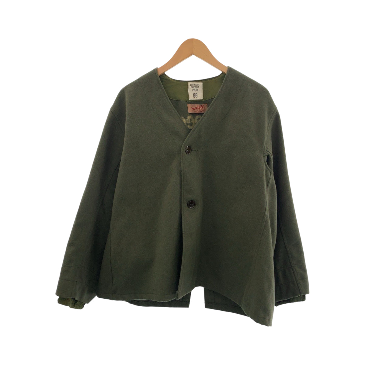 18401
Needles ニードルス ニードルス ドッグ カーキ マルチカラー ウール ノーカラー ジャケット カバーオール  メンズ A38