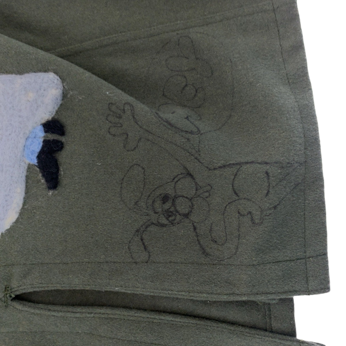 18401
Needles Needles Dog Khaki Multi-color Wool Collarless Jacket Coverall Men's A28