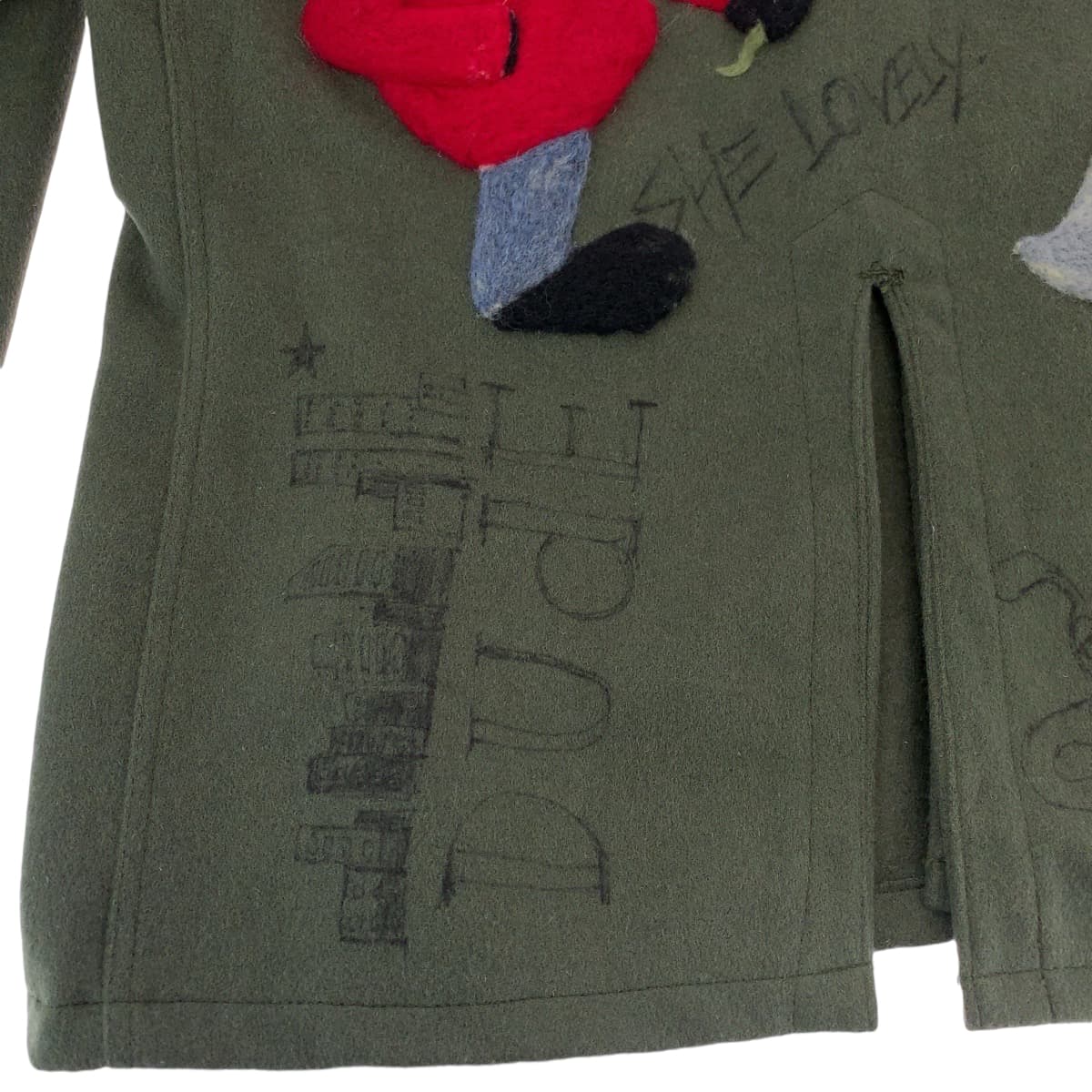 18401
Needles Needles Dog Khaki Multi-color Wool Collarless Jacket Coverall Men's A28