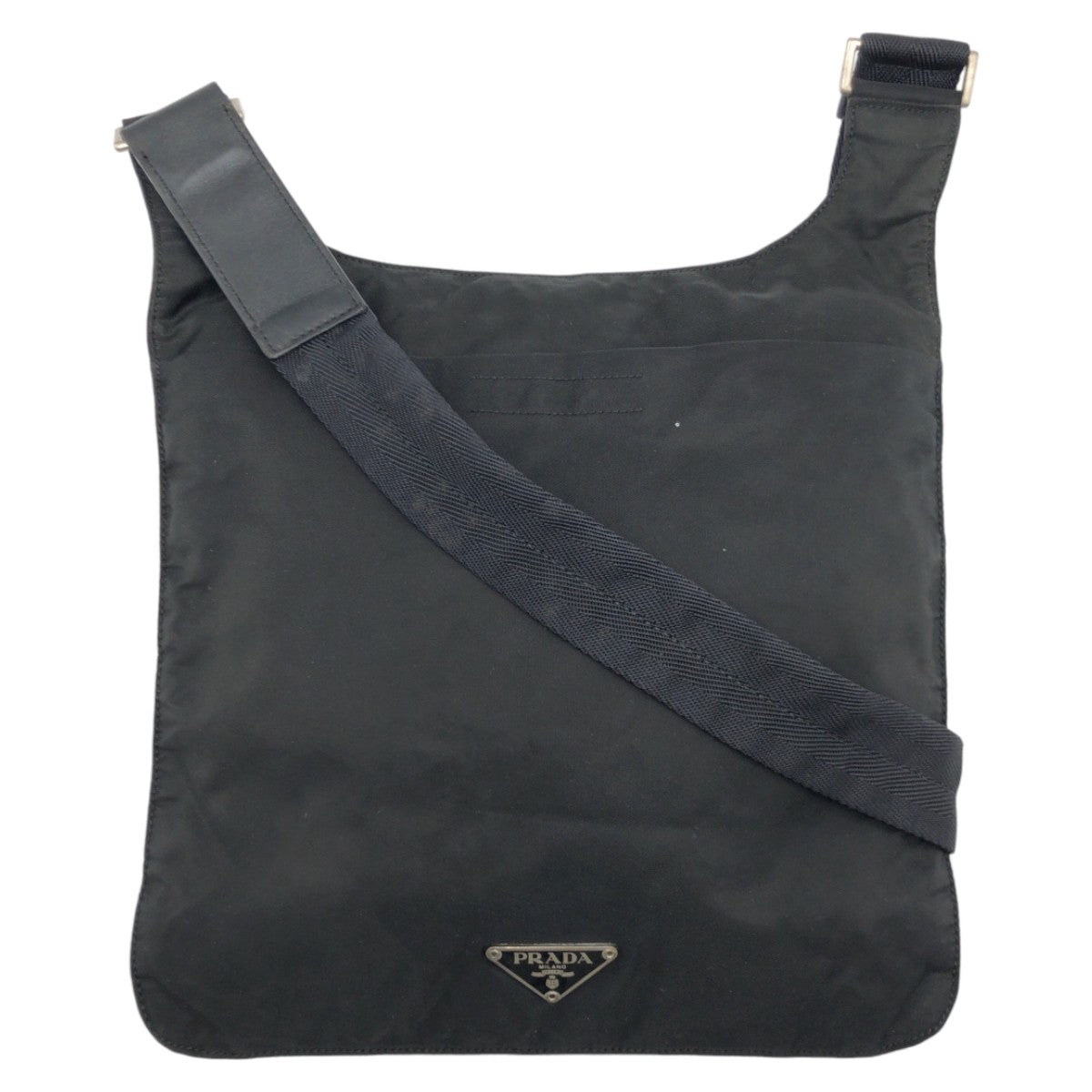 18403
PRADA プラダ テスート 三角ロゴプレート ブラック 黒 ナイロン ショルダーバック メッセンジャーバッグ レディース AB34