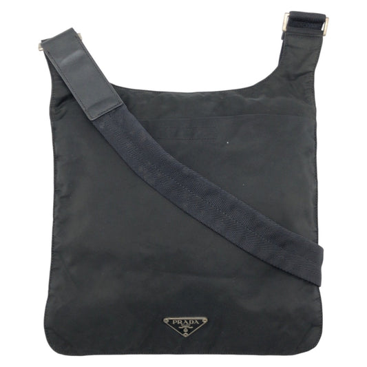 18403
PRADA プラダ テスート 三角ロゴプレート ブラック 黒 ナイロン ショルダーバック メッセンジャーバッグ  レディース AB34