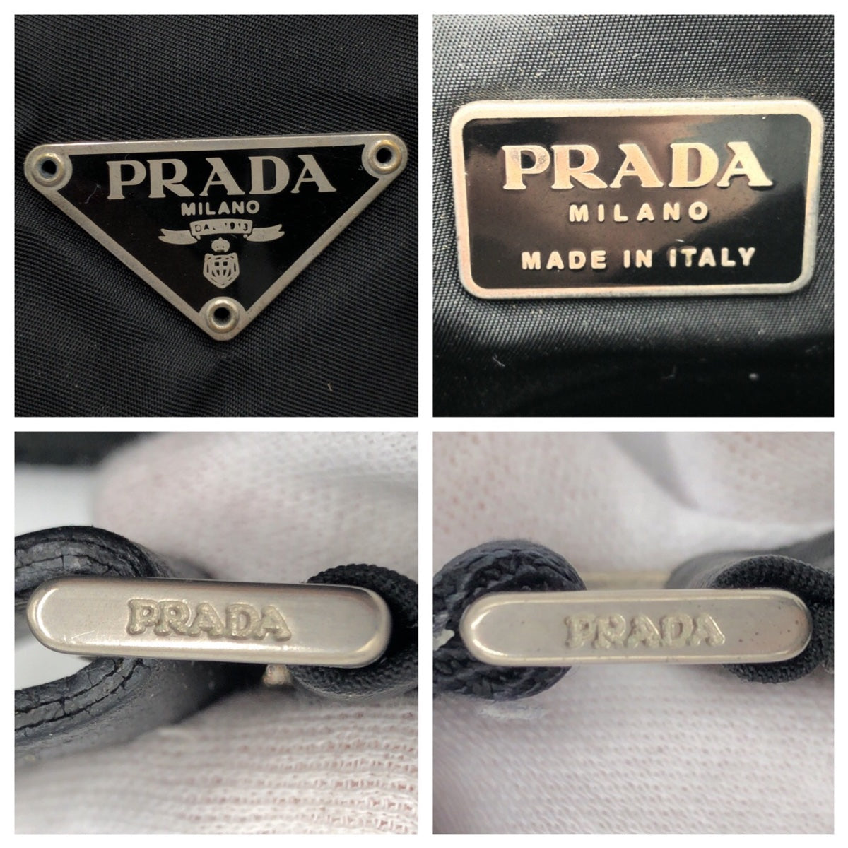 18403
PRADA プラダ テスート 三角ロゴプレート ブラック 黒 ナイロン ショルダーバック メッセンジャーバッグ レディース AB34