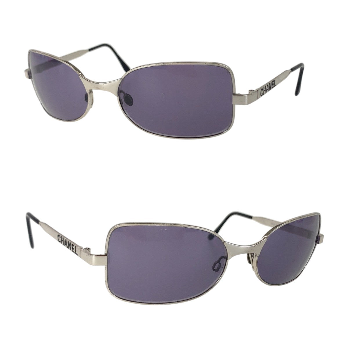 18404
CHANEL シャネル ヴィンテージ シルバー パープル メタル 07800 45002 サングラス スクエア  メンズ AB25