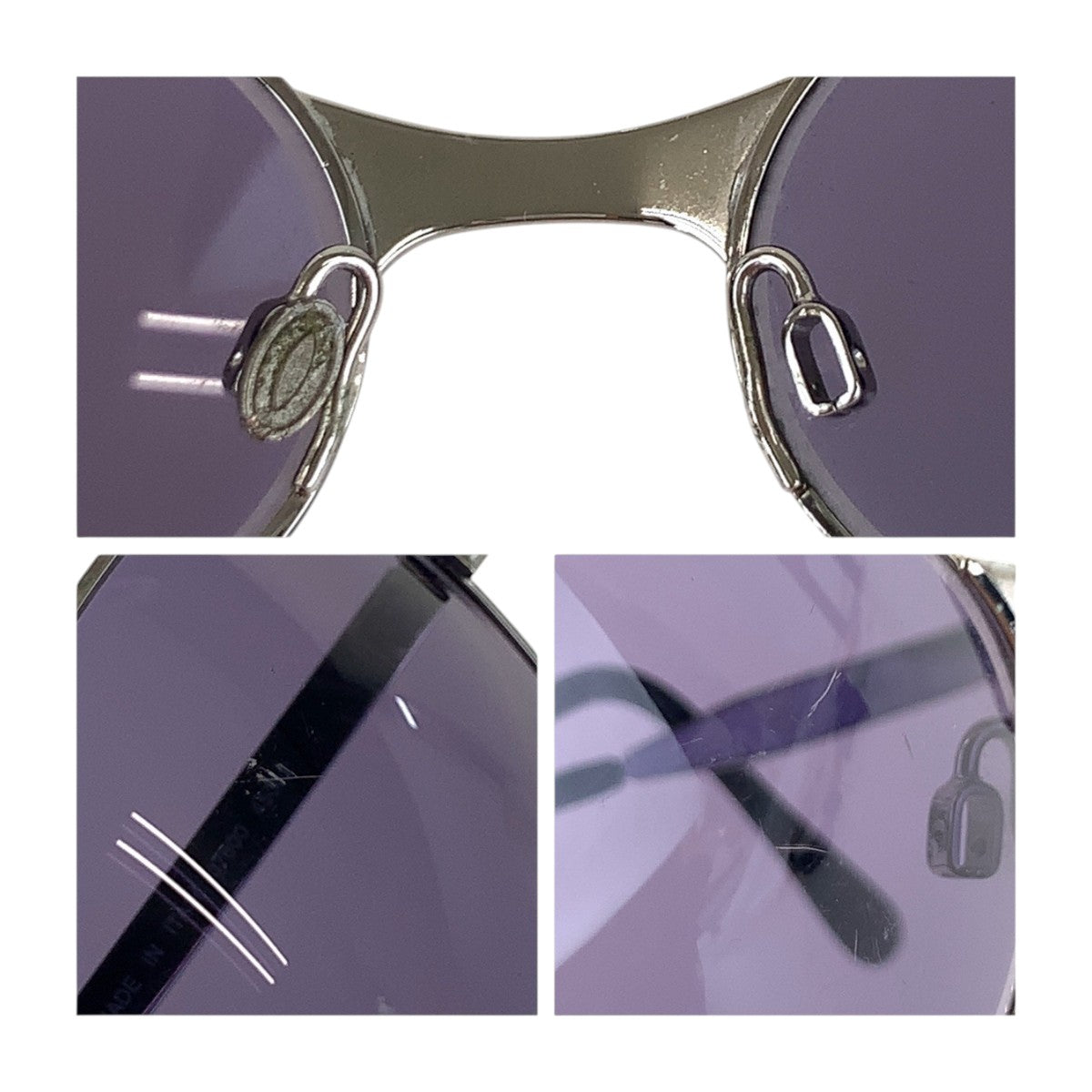 18404
CHANEL シャネル ヴィンテージ シルバー パープル メタル 07800 45002 サングラス スクエア  メンズ AB25