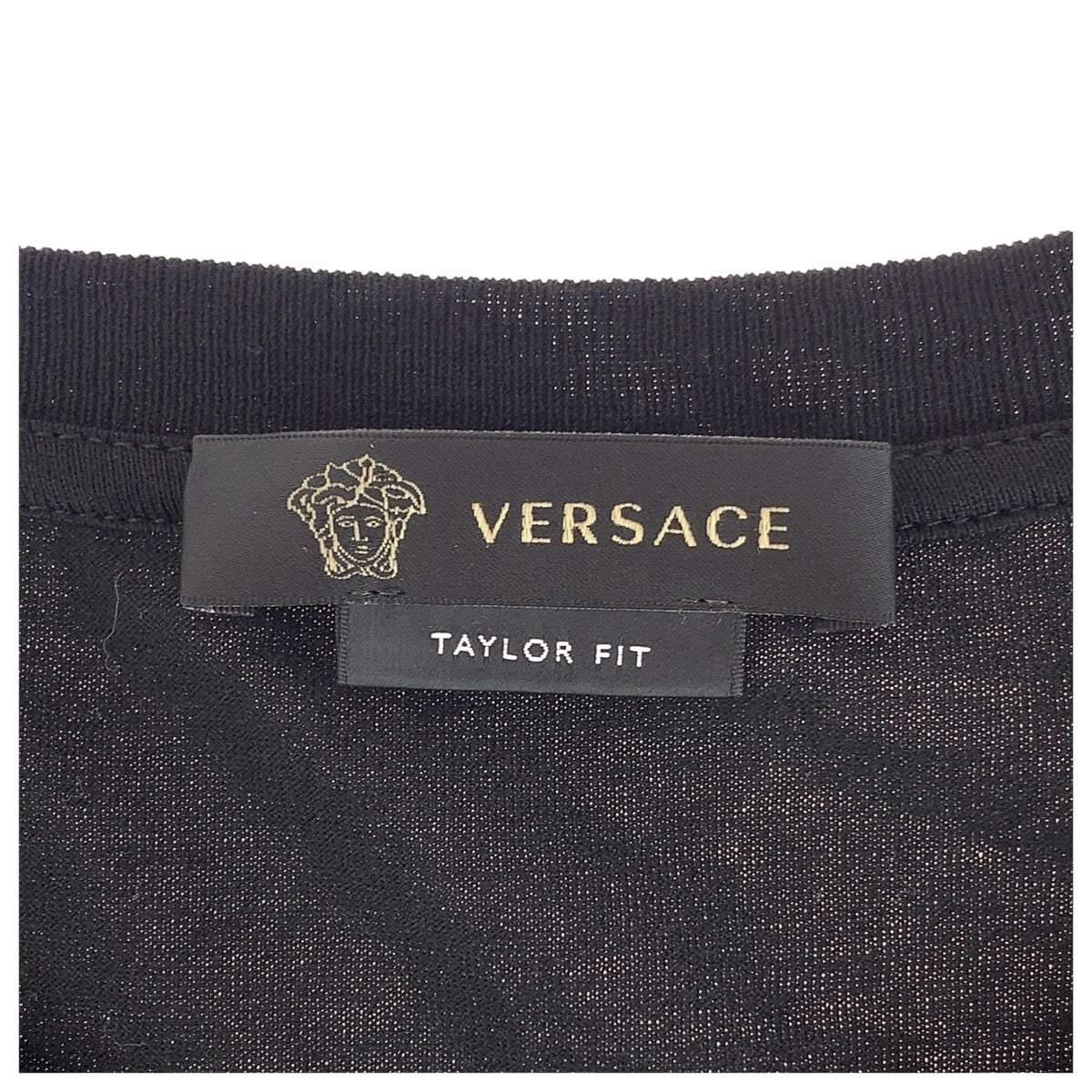 18405
Gianni Versace ジャンニ ヴェルサーチ メデューサ 刺繍 サイズL ブラック 黒 イエロー コットン 半袖Ｔシャツ クルーネック メンズ ABP13