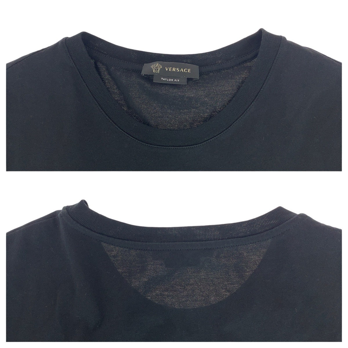 18405
Gianni Versace ジャンニ ヴェルサーチ メデューサ 刺繍 サイズL ブラック 黒 イエロー コットン 半袖Ｔシャツ クルーネック メンズ ABP13