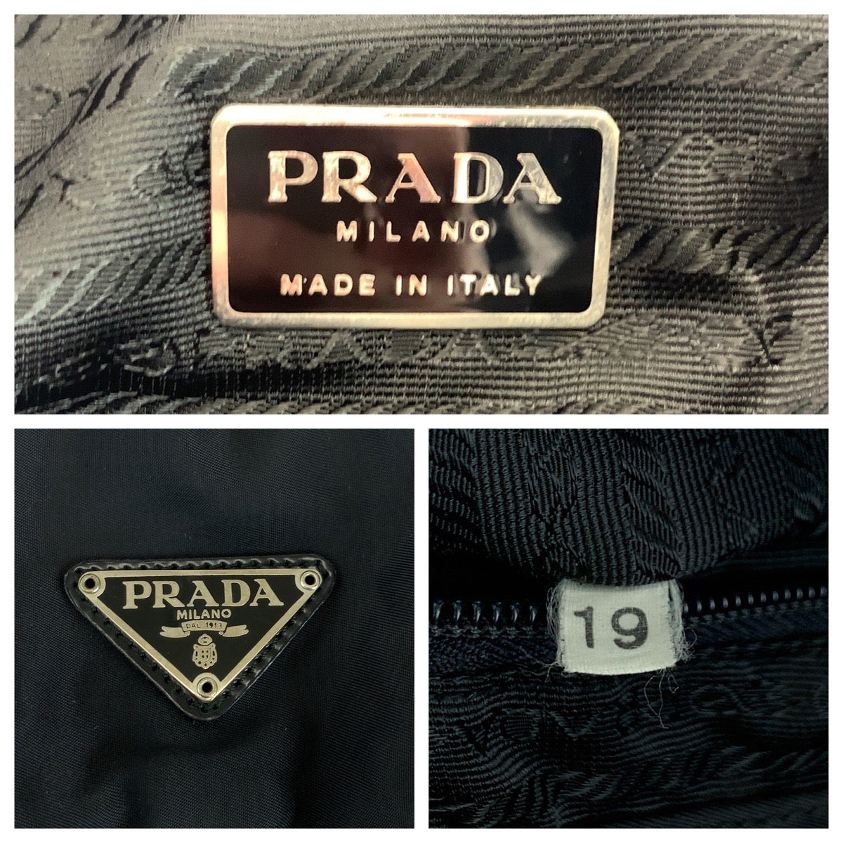 18413
PRADA プラダ テスート 三角ロゴプレート ブラック 黒 シルバー金具 ナイロン リュックサック バックパック  レディース ABP50