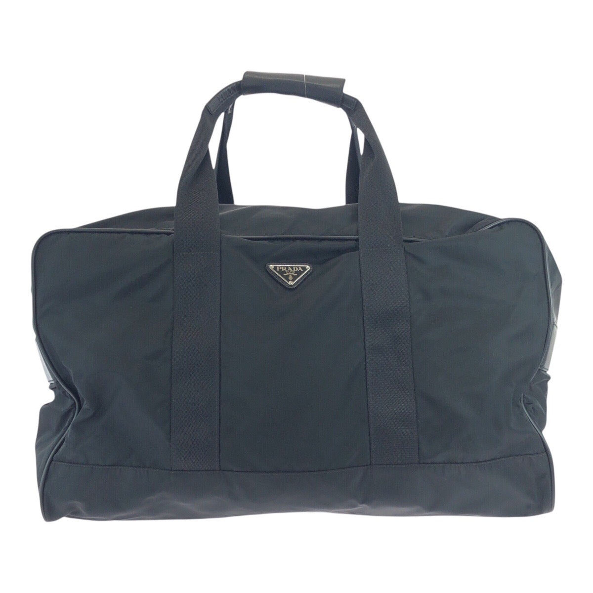 18415
PRADA プラダ テスート 三角ロゴプレート 男女兼用 ブラック 黒 シルバー金具 ナイロン ボストンバッグ  メンズ