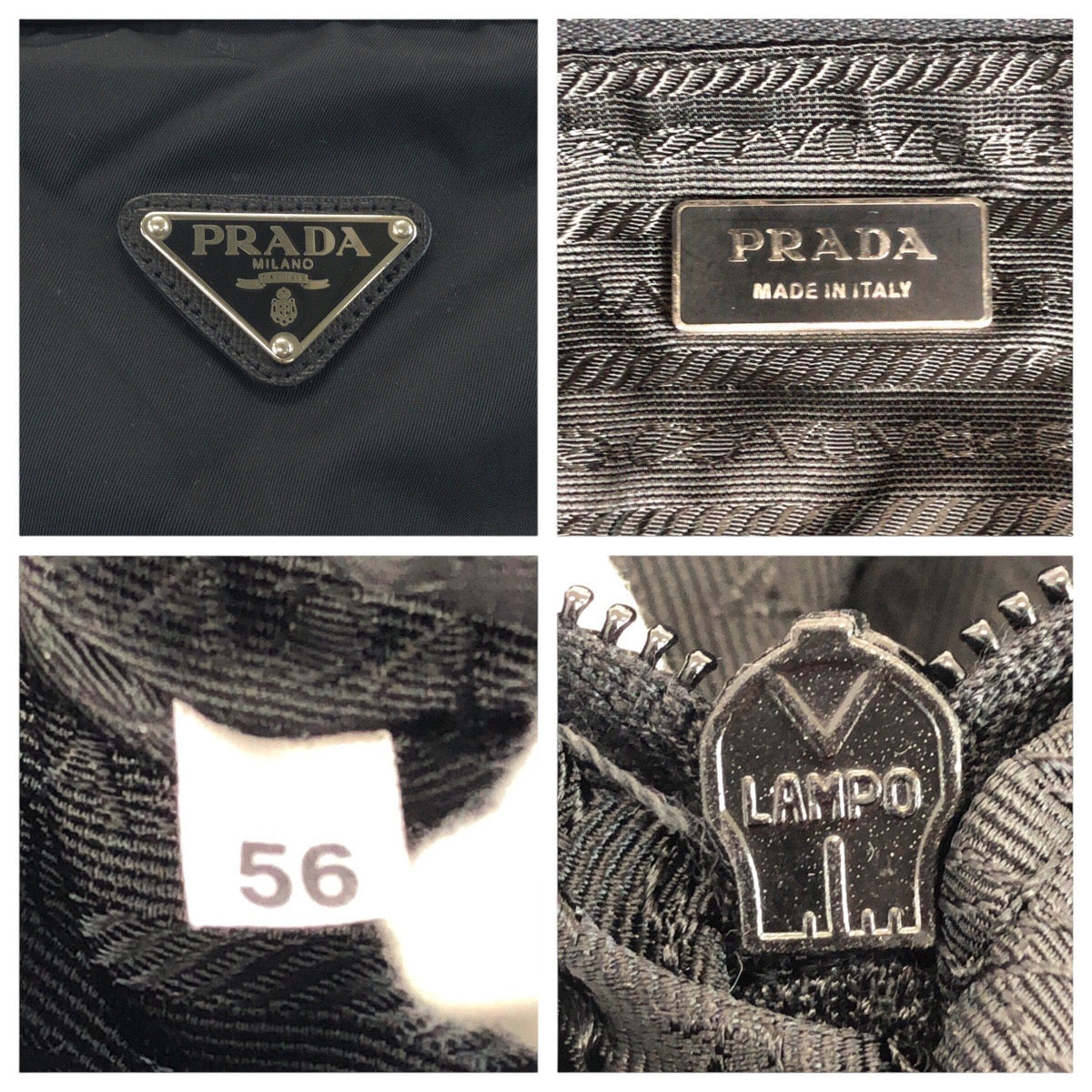 18415
PRADA プラダ テスート 三角ロゴプレート 男女兼用 ブラック 黒 シルバー金具 ナイロン ボストンバッグ  メンズ
