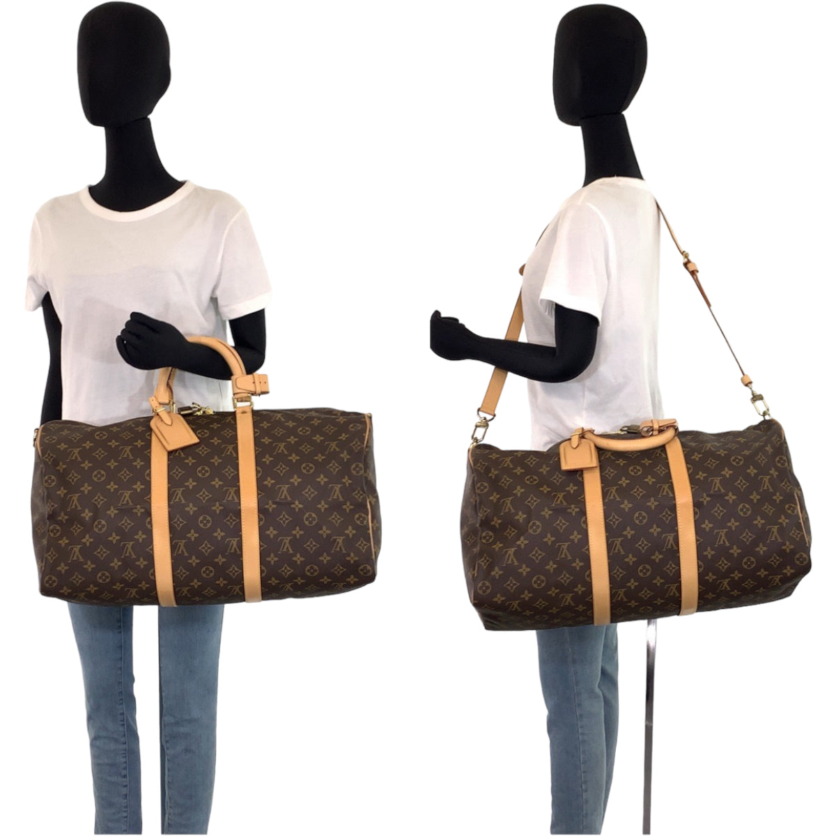 18416
LOUIS VUITTON ルイヴィトン モノグラム キーポルバンドリエール50 男女兼用 ブラウン 茶 ベージュ ゴールド金具 PVC M41416 ショルダーバッグ ボストンバッグ 2way  メンズ A200