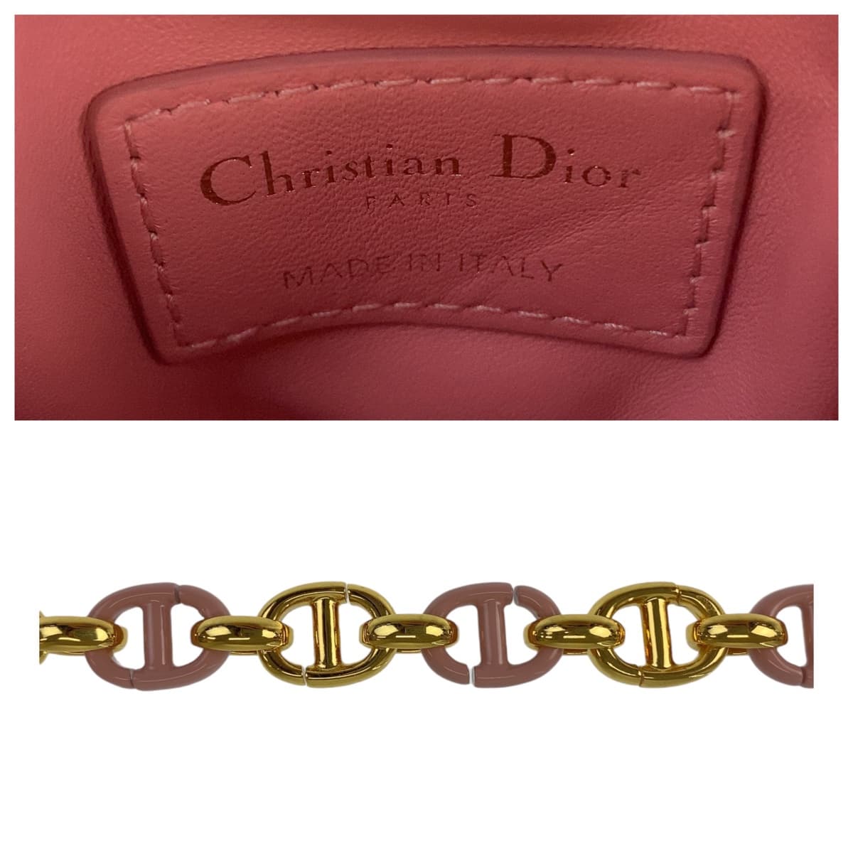 18422
Dior ディオール カナージュ カロ ミニラウンド ピンク ゴールド金具 レザー ショルダーバッグ ポーチ レディース ABP85