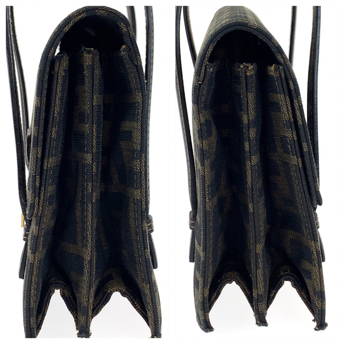 18424
FENDI フェンディ ヴィンテージ ズッカ柄 ブラウン 茶色 ゴールド金具 キャンバス 肩掛け ショルダーバッグ ハンドバッグ レディース AB80