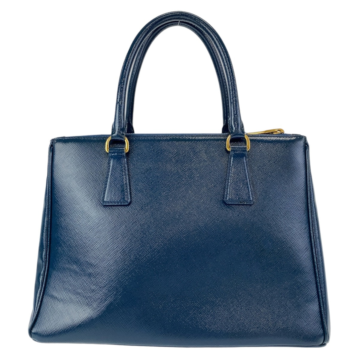 18426
PRADA プラダ サフィアーノ 三角ロゴプレート ブルー 青 ゴールド金具 レザー 2way ハンドバッグ 斜め掛け ショルダーバッグ レディース ABP66