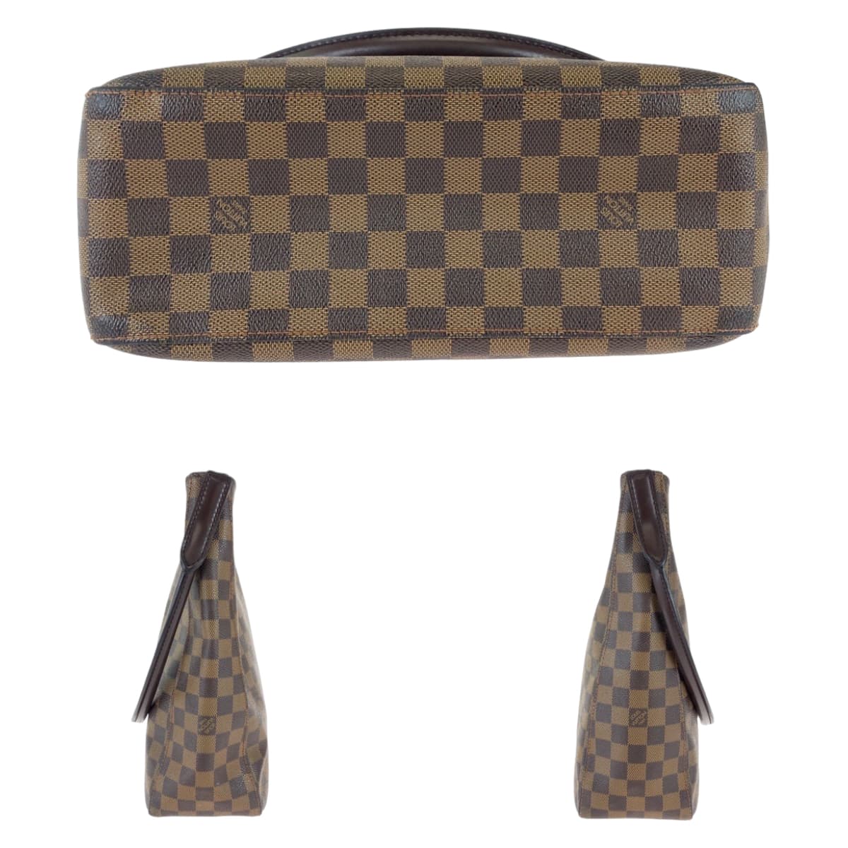 18429
LOUIS VUITTON ルイヴィトン ダミエ ルーピングGM ブラウン ゴールド金具 PVC / レザー N51144 ショルダーバッグ  レディース ABP64