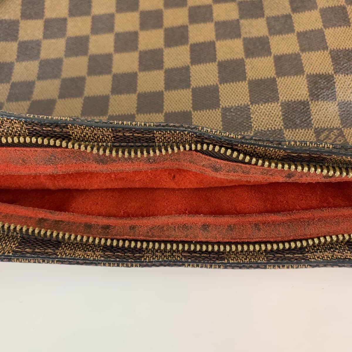 18429
LOUIS VUITTON ルイヴィトン ダミエ ルーピングGM ブラウン ゴールド金具 PVC / レザー N51144 ショルダーバッグ  レディース ABP64
