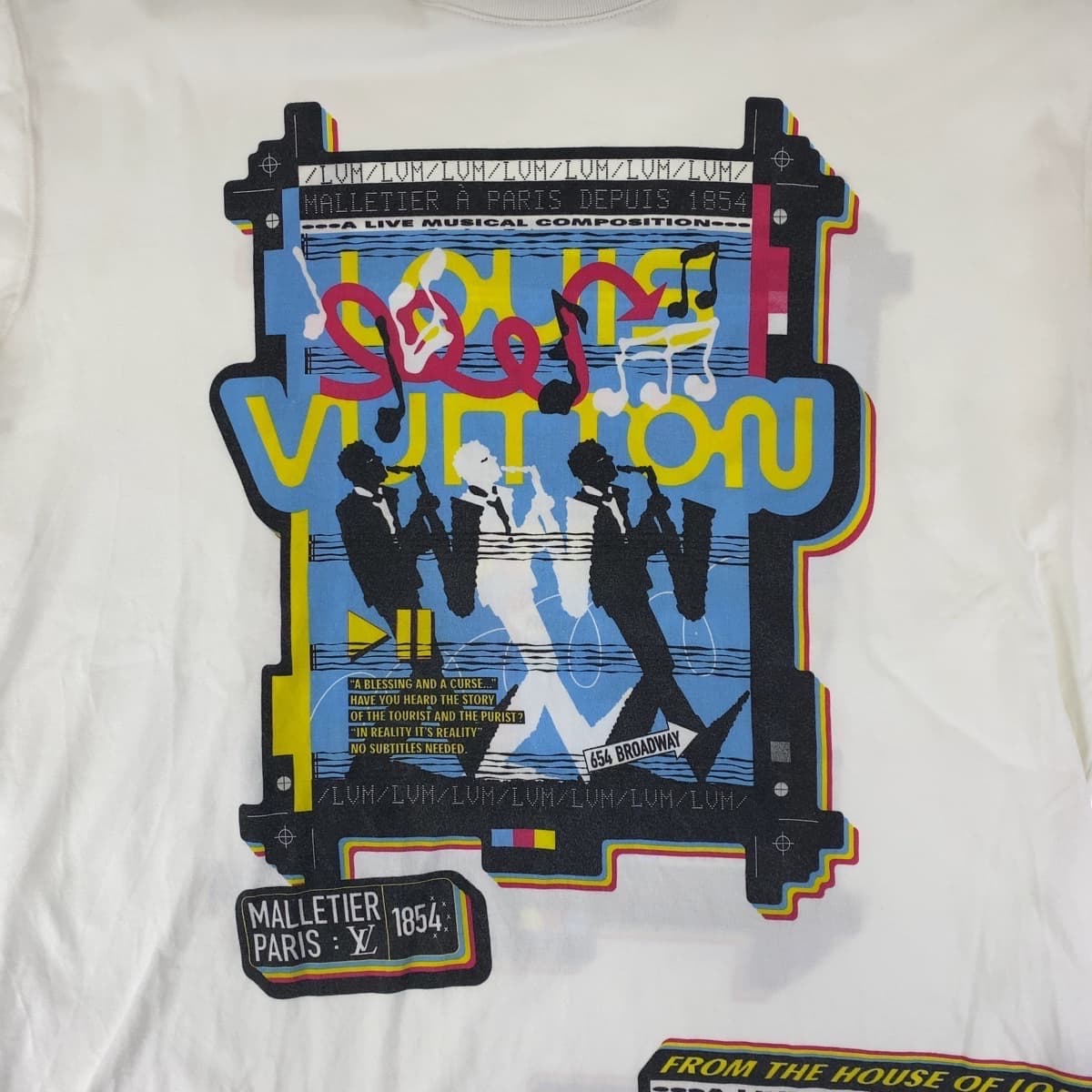 18430
LOUIS VUITTON ルイヴィトン ジャズフライヤー 23SS サイズXL ホワイト 白 マルチカラー コットン RM231M NPG HOY30W 半袖Ｔシャツ クルーネック  メンズ A55