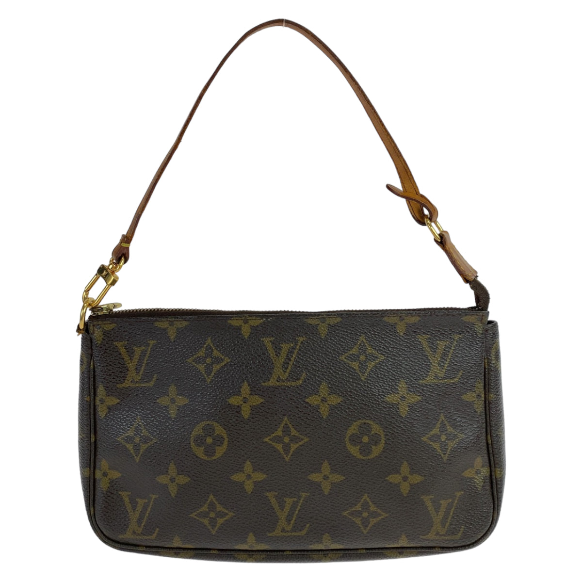18431
LOUIS VUITTON ルイヴィトン モノグラム ポシェットアクセソワール ブラウン ゴールド金具 PVC M51980 ハンドバッグ アクセサリーポーチ レディース AB48