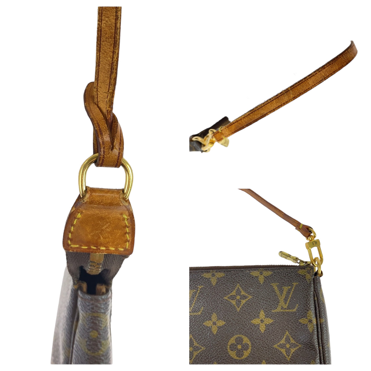 18431
LOUIS VUITTON ルイヴィトン モノグラム ポシェットアクセソワール ブラウン ゴールド金具 PVC M51980 ハンドバッグ アクセサリーポーチ レディース AB48