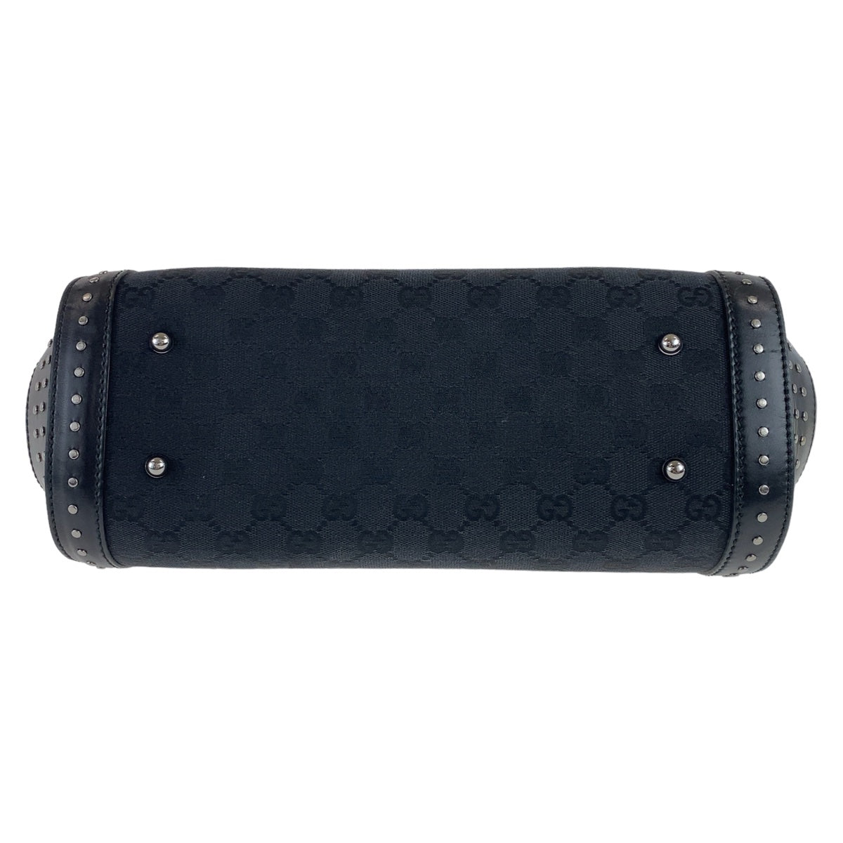 18432
GUCCI グッチ バンブー スタッズ ブラック 黒 シルバー金具 GGキャンバス / レザー 114993 ショルダーバッグ  レディース A56