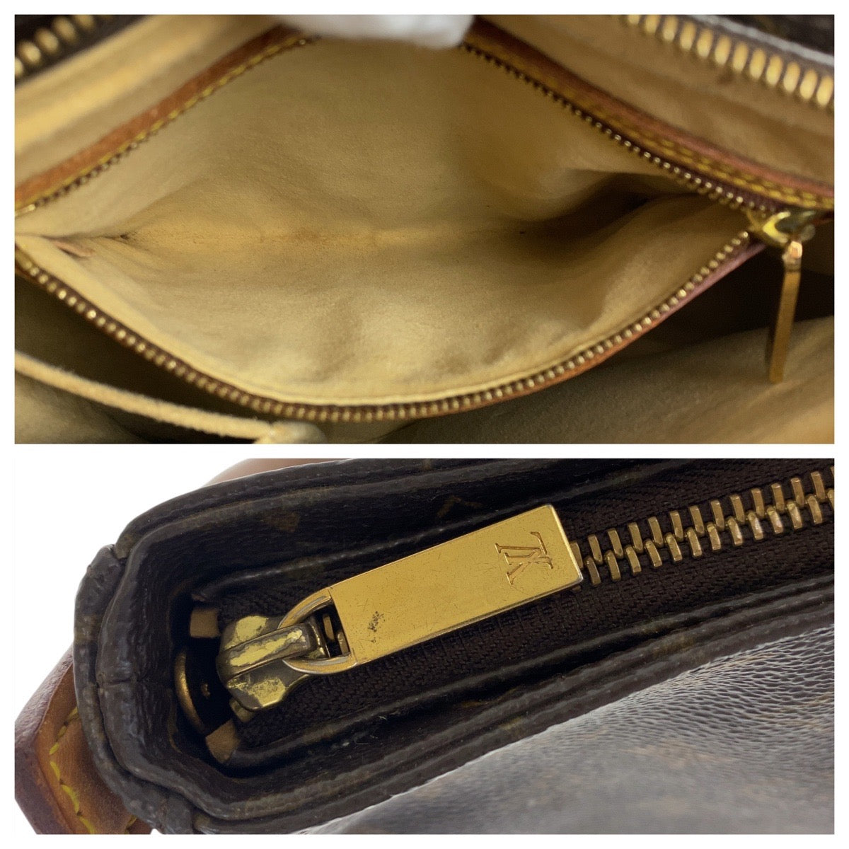 18433
LOUIS VUITTON ルイヴィトン モノグラム ルーピングMM ブラウン ゴールド金具 PVC / レザー M51146 ショルダーバッグ  レディース AB54