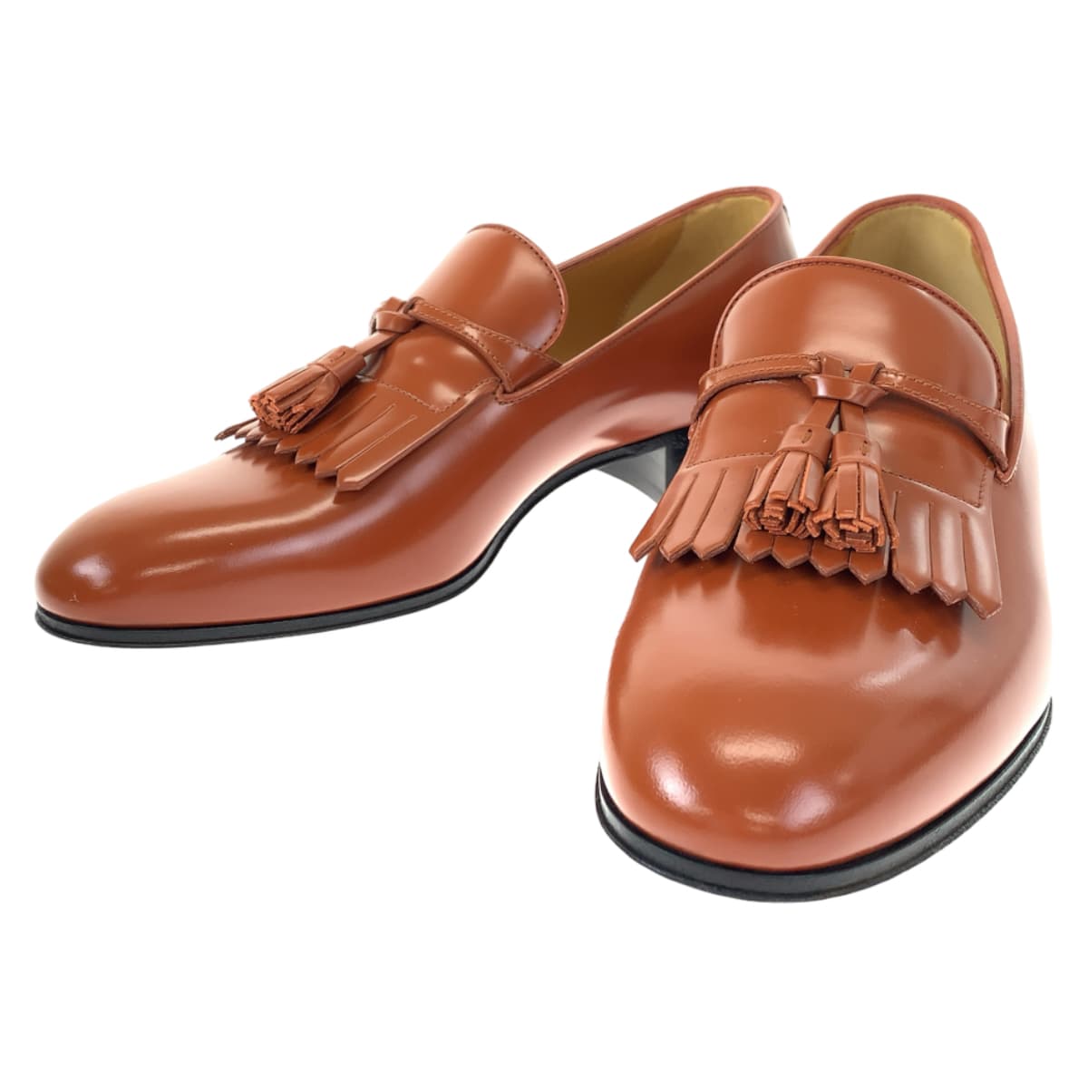 18439
GUCCI グッチ タッセル サイズ6 ブラウン 茶 レザー 714681 ローファー 革靴 ドレスシューズ メンズ S68