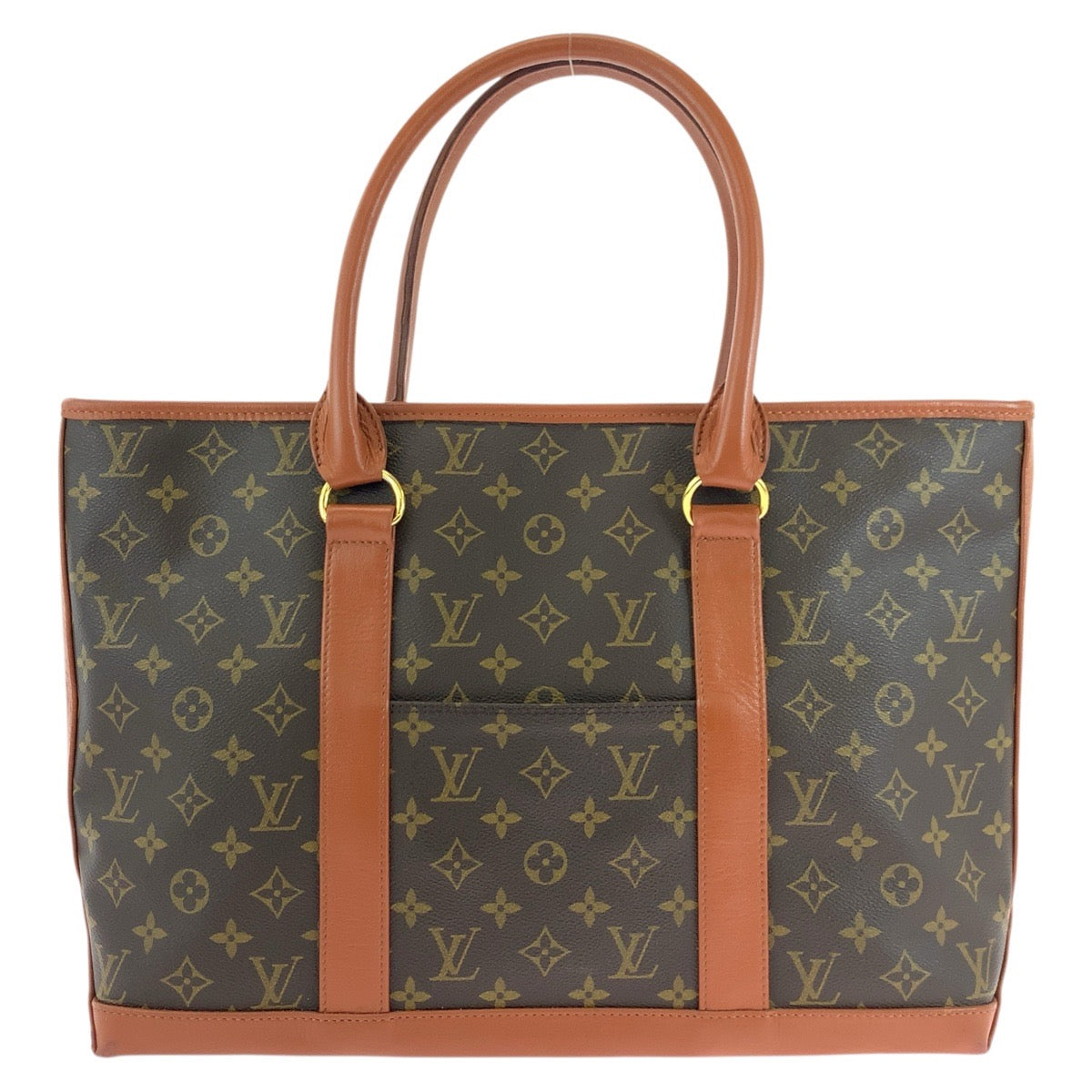18447
LOUIS VUITTON ルイヴィトン モノグラム サックウィークエンド ブラウン ゴールド金具 PVC / レザー M42425 トートバッグ ショルダーバッグ  レディース AB48