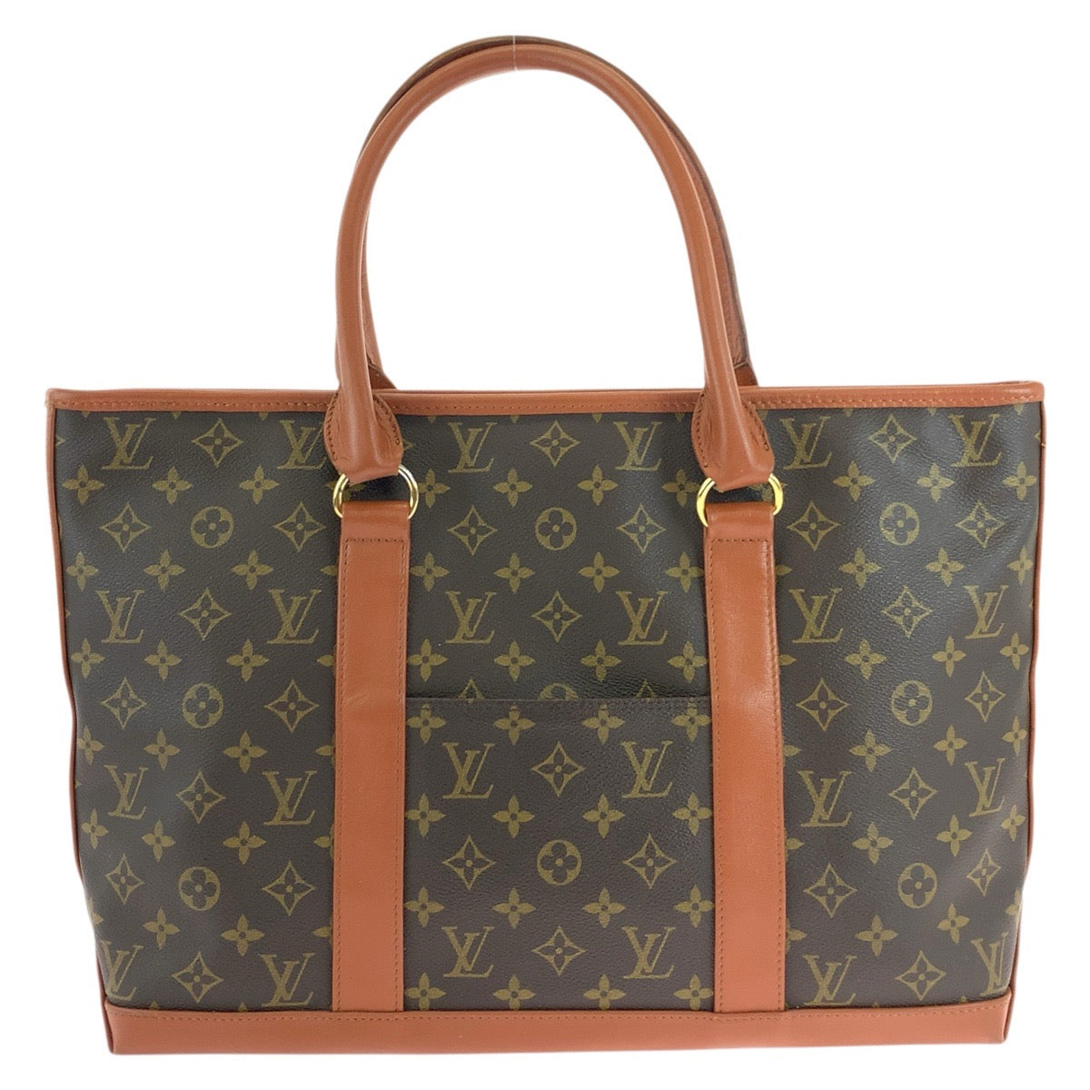 18447
LOUIS VUITTON ルイヴィトン モノグラム サックウィークエンド ブラウン ゴールド金具 PVC / レザー M42425 トートバッグ ショルダーバッグ  レディース AB48