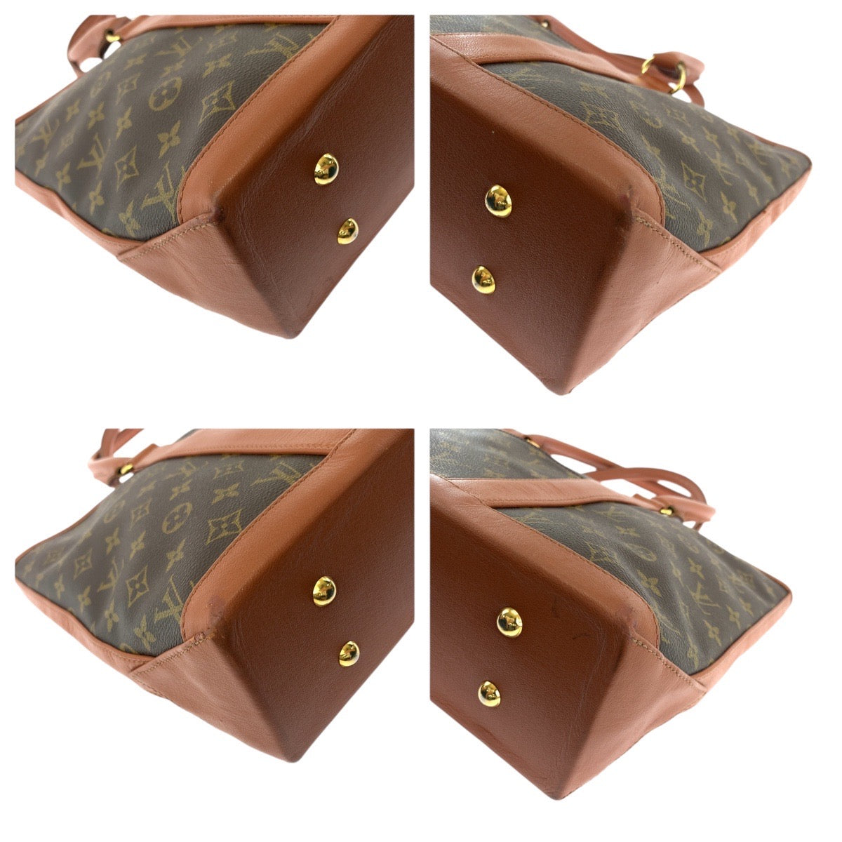 18447
LOUIS VUITTON ルイヴィトン モノグラム サックウィークエンド ブラウン ゴールド金具 PVC / レザー M42425 トートバッグ ショルダーバッグ  レディース AB48