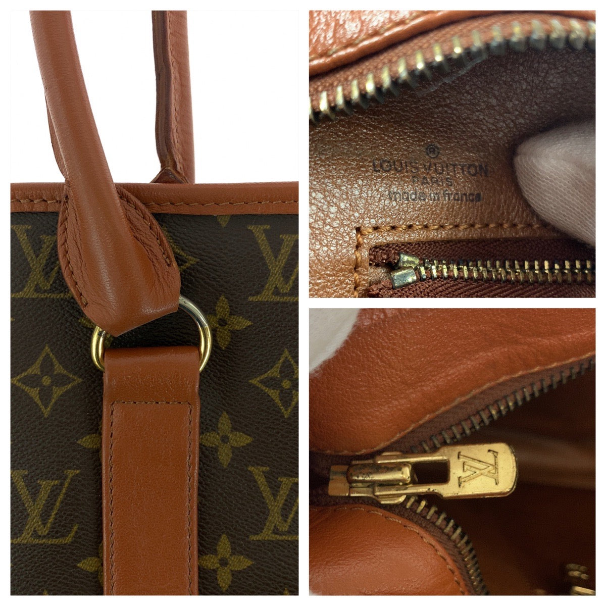18447
LOUIS VUITTON ルイヴィトン モノグラム サックウィークエンド ブラウン ゴールド金具 PVC / レザー M42425 トートバッグ ショルダーバッグ  レディース AB48