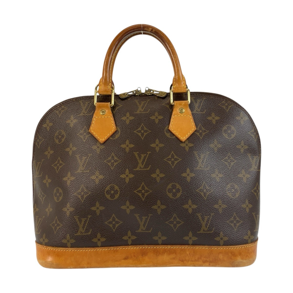 18448
LOUIS VUITTON ルイヴィトン モノグラム アルマ ブラウン ゴールド金具 PVC / レザー M51130 ハンドバッグ  レディース AB40