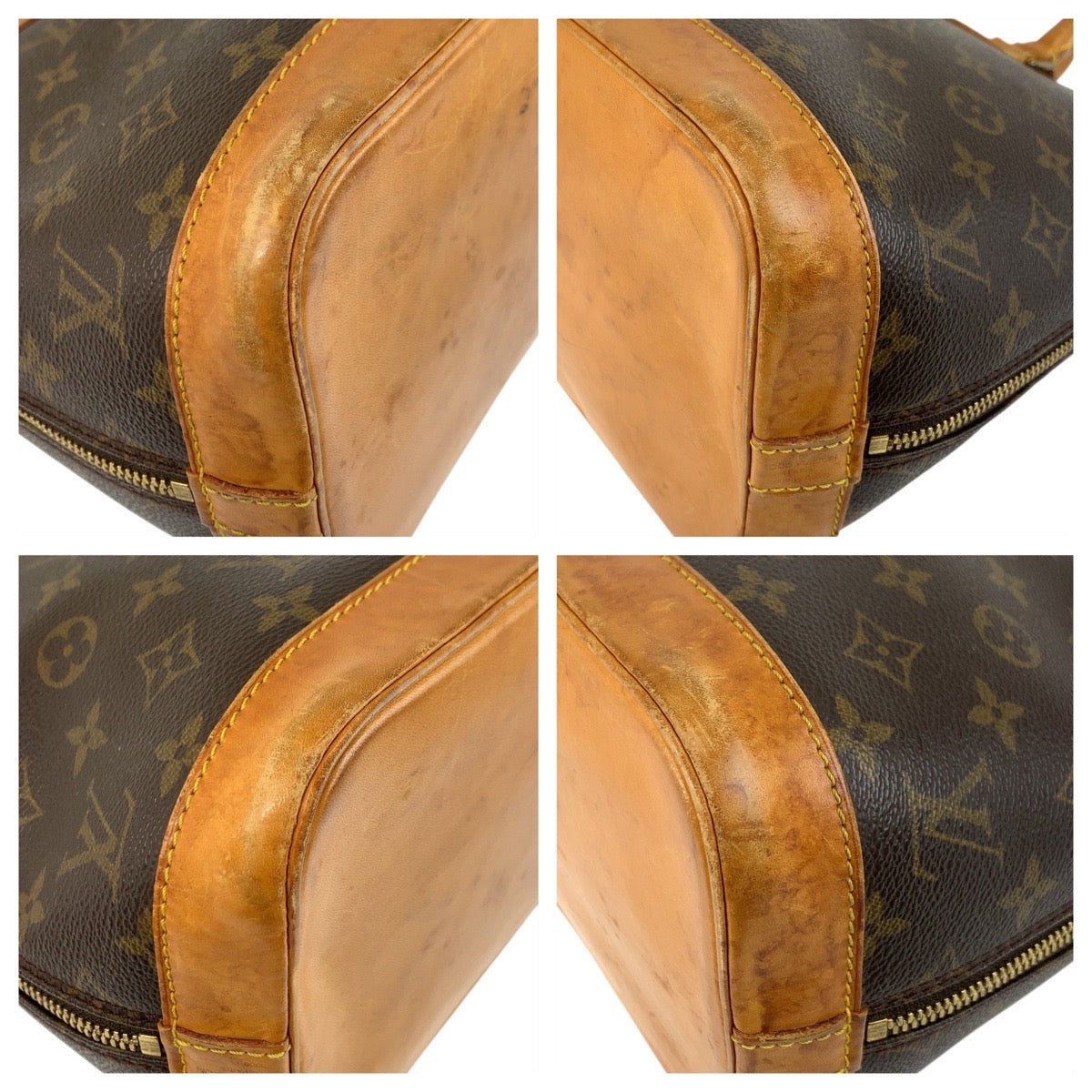 18448
LOUIS VUITTON ルイヴィトン モノグラム アルマ ブラウン ゴールド金具 PVC / レザー M51130 ハンドバッグ  レディース AB40