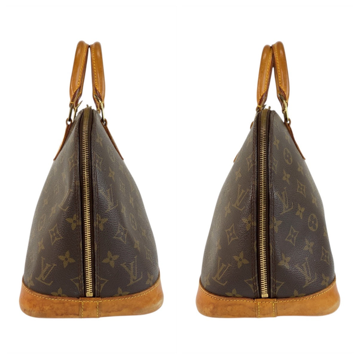 18448
LOUIS VUITTON ルイヴィトン モノグラム アルマ ブラウン ゴールド金具 PVC / レザー M51130 ハンドバッグ  レディース AB40