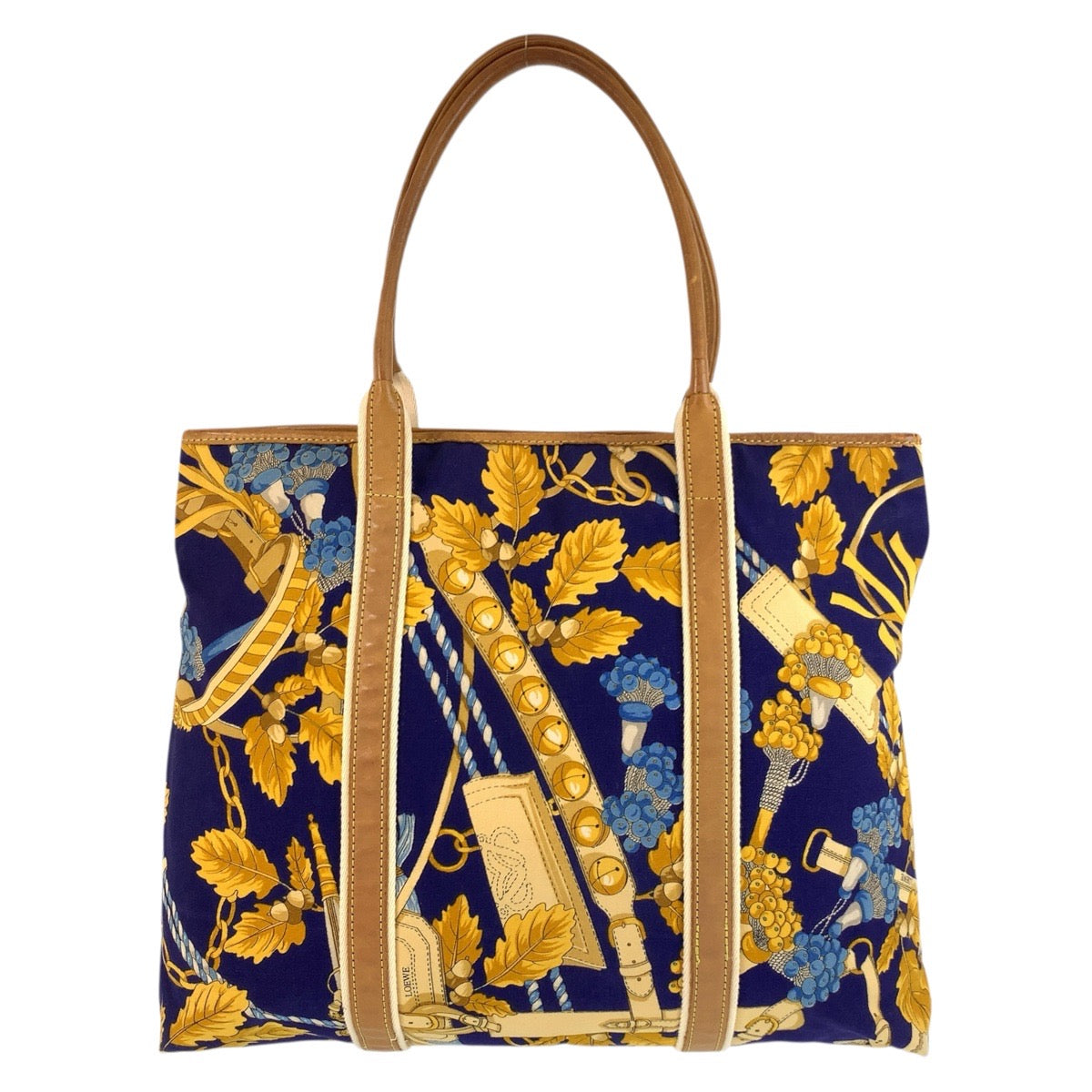 18450
LOEWE ロエベ ヴィンテージ ブルー マルチカラー キャンバス / レザー トートバッグ ショルダーバッグ レディース ABP50