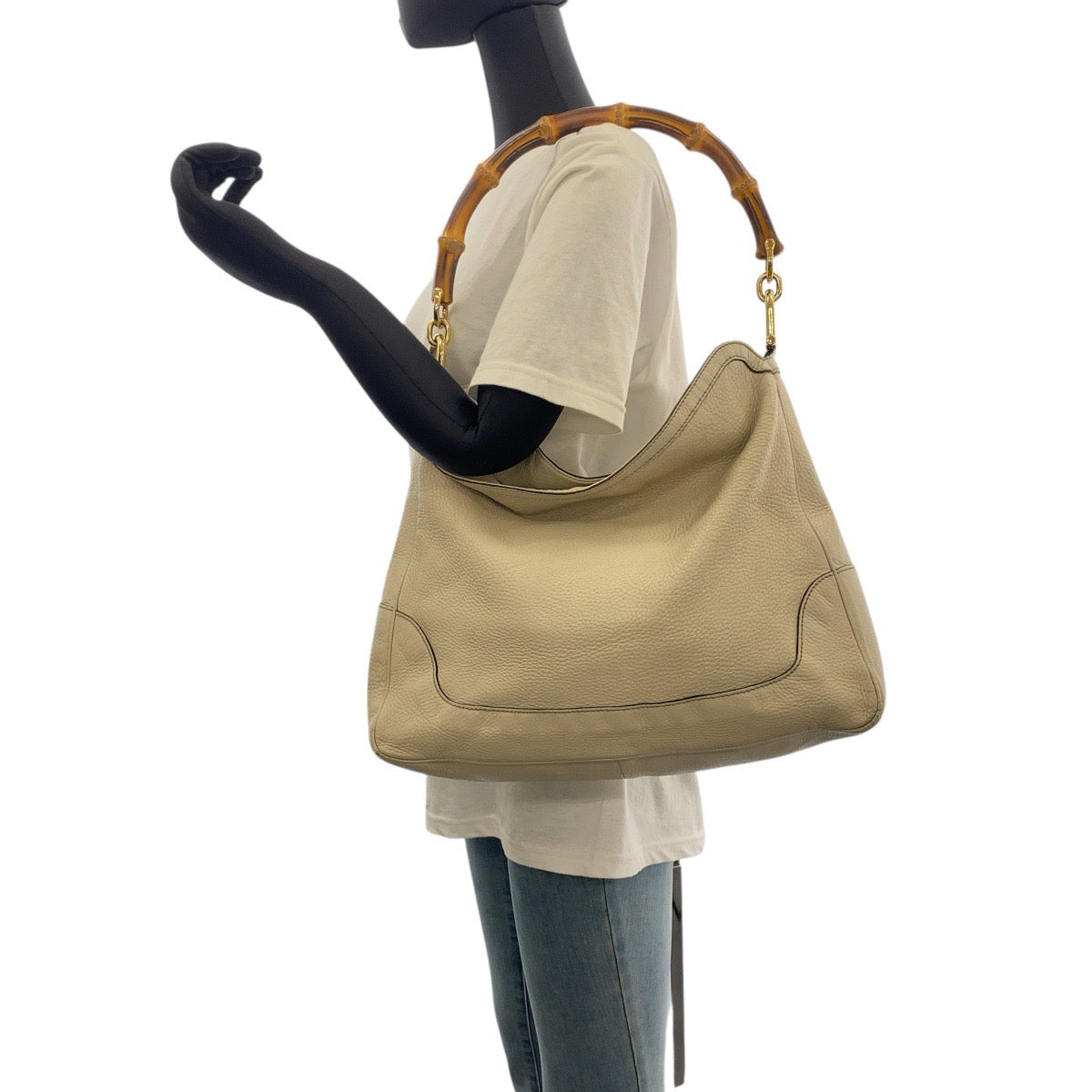 18451
GUCCI グッチ バンブー アイボリー ゴールド金具 レザー 282315 ショルダーバッグ ハンドバッグ 2WAY レディース AB44