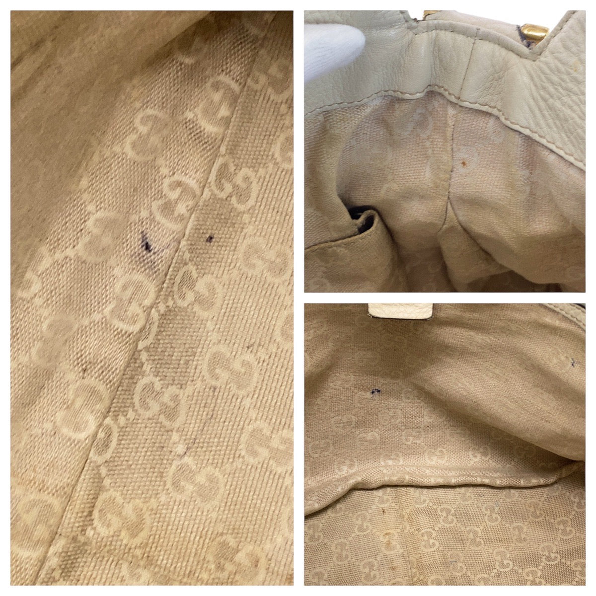 18451
GUCCI グッチ バンブー アイボリー ゴールド金具 レザー 282315 ショルダーバッグ ハンドバッグ 2WAY レディース AB44